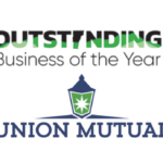 This depicts the graphic for the Outstanding Business of the Year Award and the Union Mutual logo- the 2024 winner of this award.