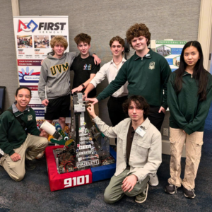 Green Mountain Robotics with FRC Robot 'Champ' at the 2025 Coolest Thing Made in Vermont Awards