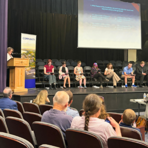 A quiz round at the 2026 National Civics Bee Vermont State Finals with all ten finalists answering the questions