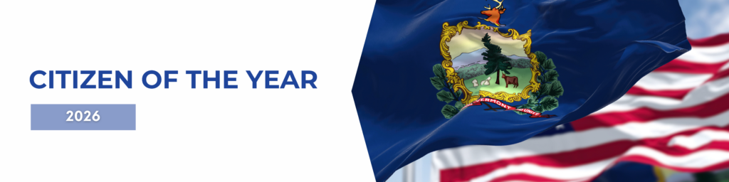 Vermont State Flag and American Flag