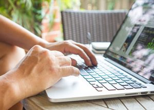 on computer working from home