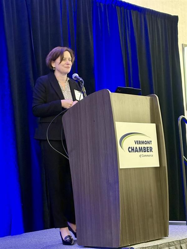 Elizabeth Mauch speaking at the 2025 Vermont Solutions Summit