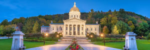 Vermont State House in Montpelier at Dusk in Autumn