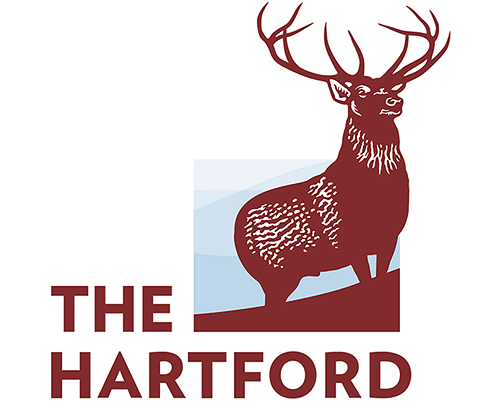 Logo for The Hartford which includes their name and an image of a stag. The Hartford is a prominent provider of employee benefits and leave management