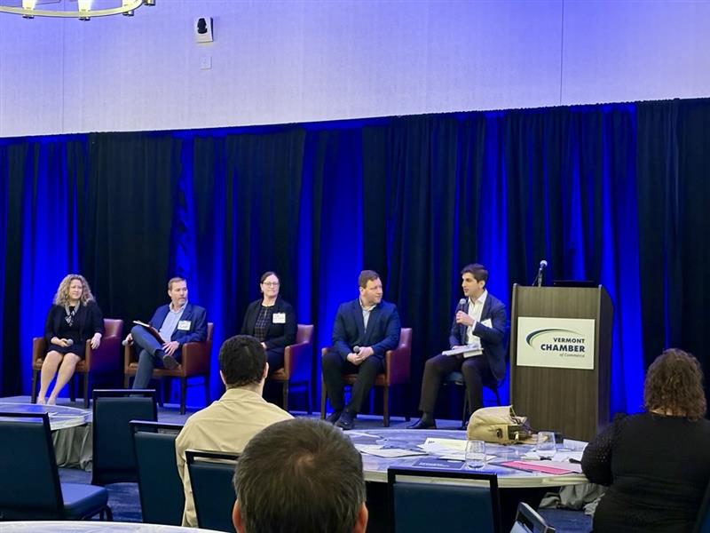 New York Fed moderated panel at the 2025 Vermont Solutions Summit-featuring Mike Pieciak, Evan Langfeldt, Maggie Super Church and Kristin Carlson