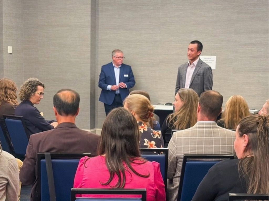 Kevin Chu of the Vermont Futures Project facilitates a policy roundtable at the 2026 Solutions Summit