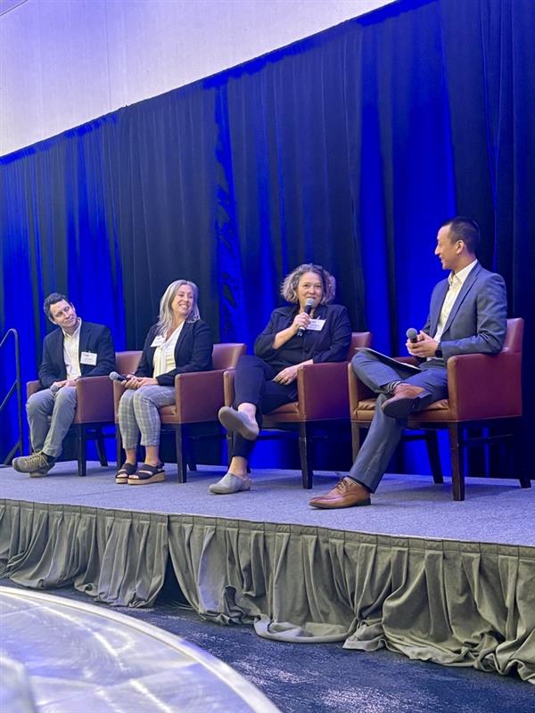 Ben Doyle, Jennifer Stromsten, Denise Smith and Kevin Chu at a Mobilizing Community Stakeholders Panel at the 2025 Vermont Solutions Summit