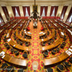 A picture of the chamber at the Vermont State House